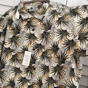 Tropical Leaf Print Casual Shirt for Men